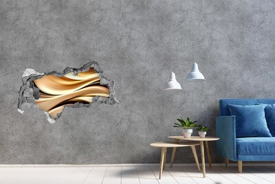 Autocolant autoadeziv gaură Valuri aurii pe perete