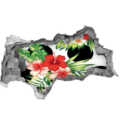 Fototapet un zid spart cu priveliște flori Hawaii