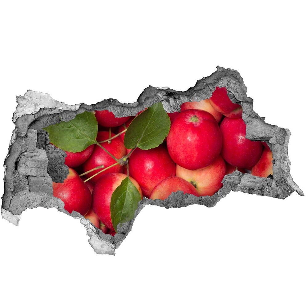 Autocolant 3D gaura cu priveliște mere roșii