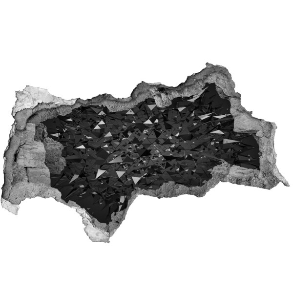 Autocolant de perete gaură 3D Abis negru în perete