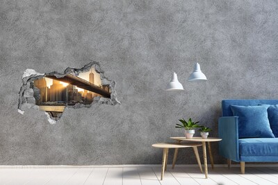 Fototapet 3D gaură în perete Pod în soarele apus