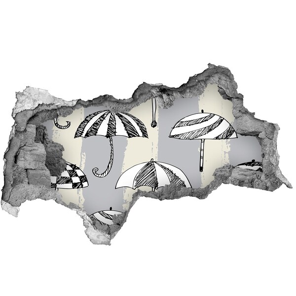 Autocolant gaură 3D Umbrele fermecătoare pe plajă