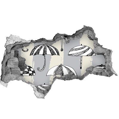 Autocolant gaură 3D Umbrele fermecătoare pe plajă