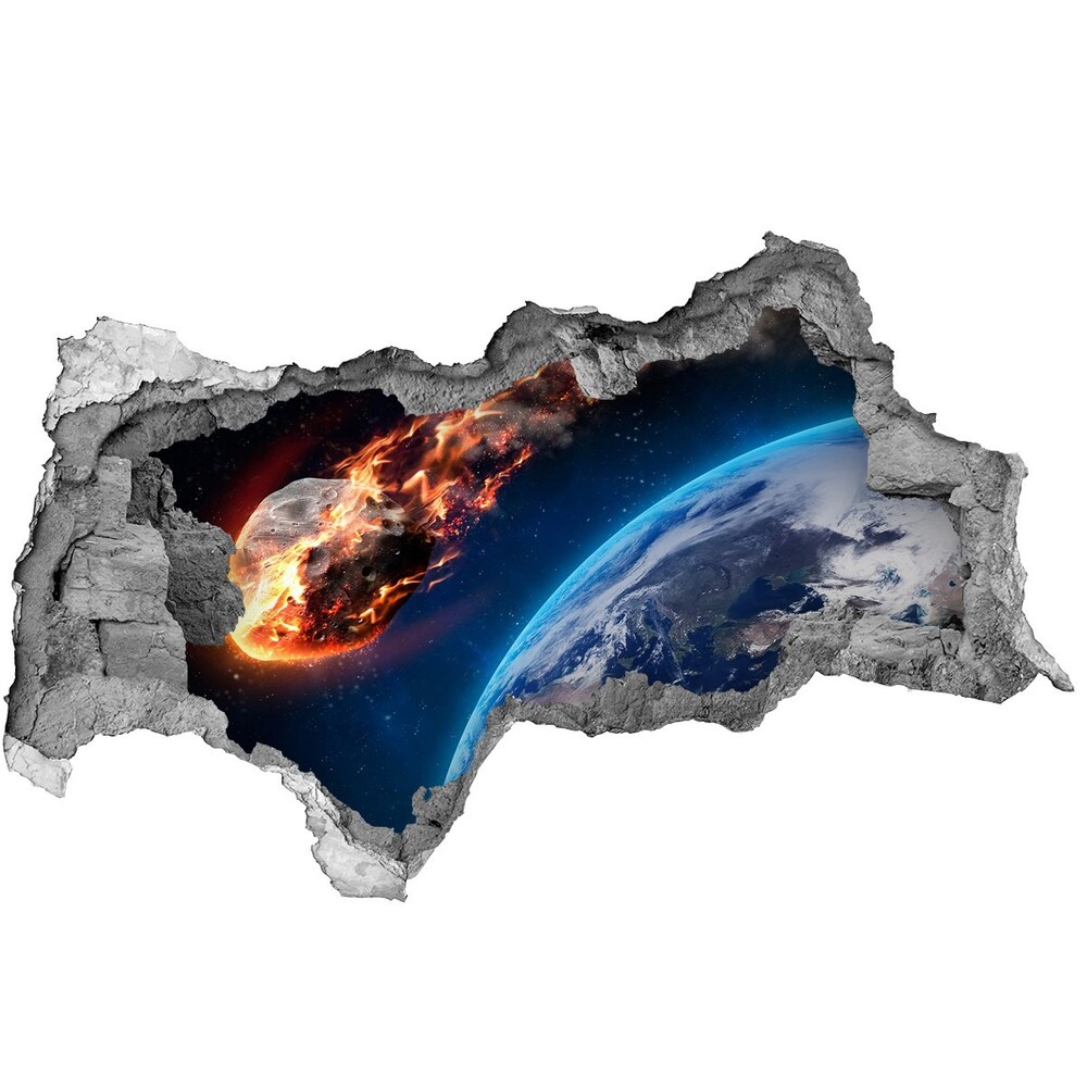 Autocolant de perete gaură 3D Un meteorit care se încadrează