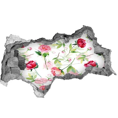 Autocolant 3D gaura cu priveliște Mural floral cu gaură în perete