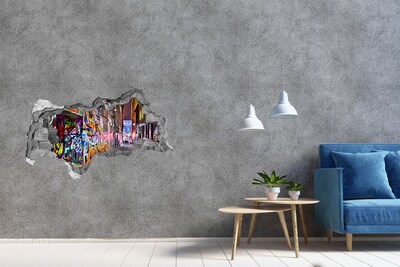 Fototapet 3D gaură în perete O stradă plină de graffiti