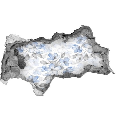 Fototapet 3D gaură în perete Model floral printr-o gaură în perete