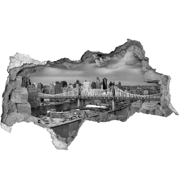 Autocolant 3D gaura cu priveliște Podul din New York
