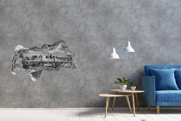 Autocolant 3D gaura cu priveliște Podul din New York