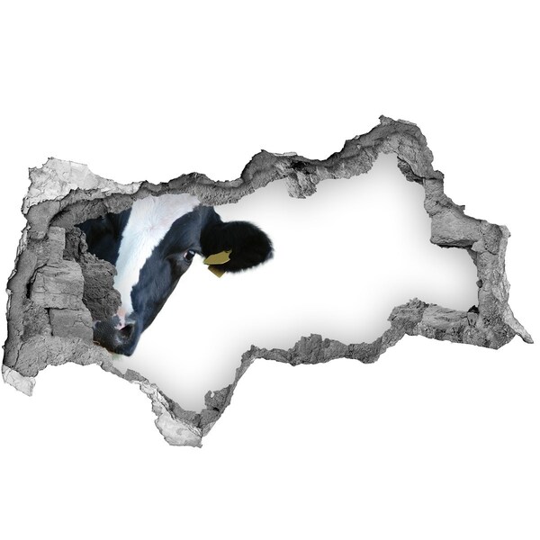 Autocolant autoadeziv gaură Vaca într-o gaură în perete