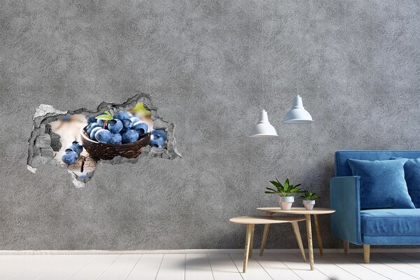 Autocolant 3D gaura cu priveliște Fructe de pădure într-un bol de lemn