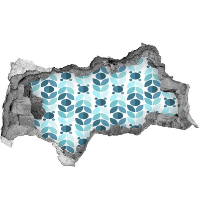 Autocolant gaură 3D Gaură în model floral de perete