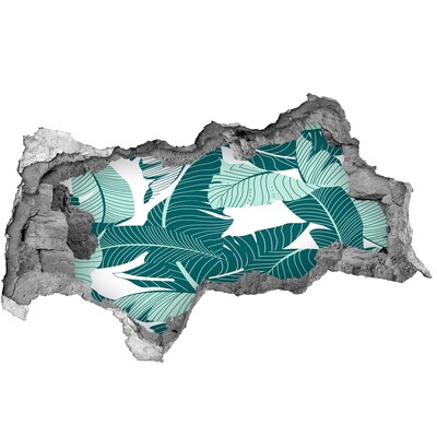 Fototapet un zid spart cu priveliște O oază tropicală într-un zid în ruine