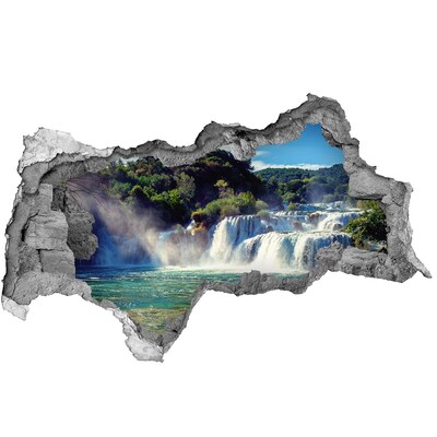 Autocolant de perete gaură 3D Cascade în Paradis