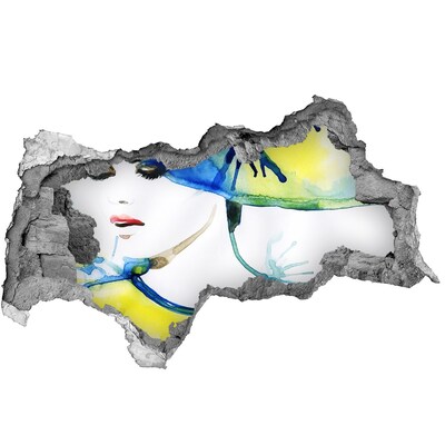 Autocolant gaură 3D triunghiuri abstractizare