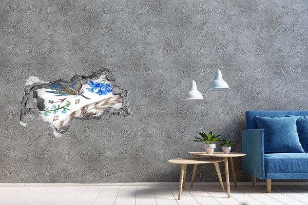 Autocolant un zid spart cu priveliște O oază misterioasă în junglă