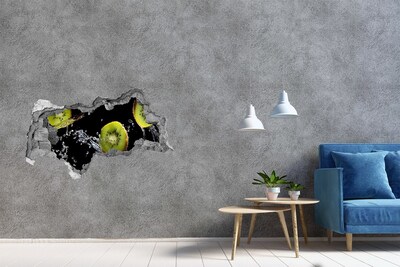 Autocolant de perete gaură 3D Kiwi suculent în acțiune