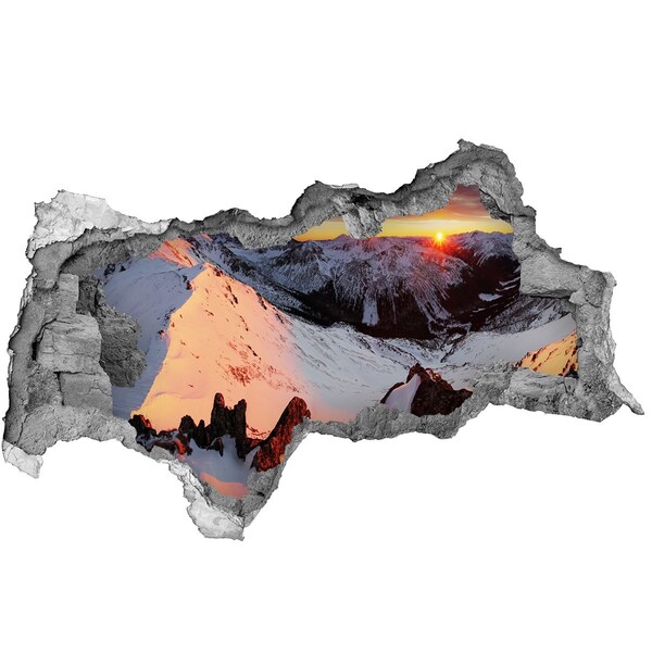 Autocolant autoadeziv gaură Apus de soare la munte