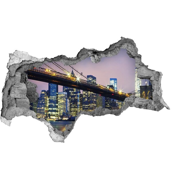 Autocolant autoadeziv gaură Podul Brooklyn noaptea