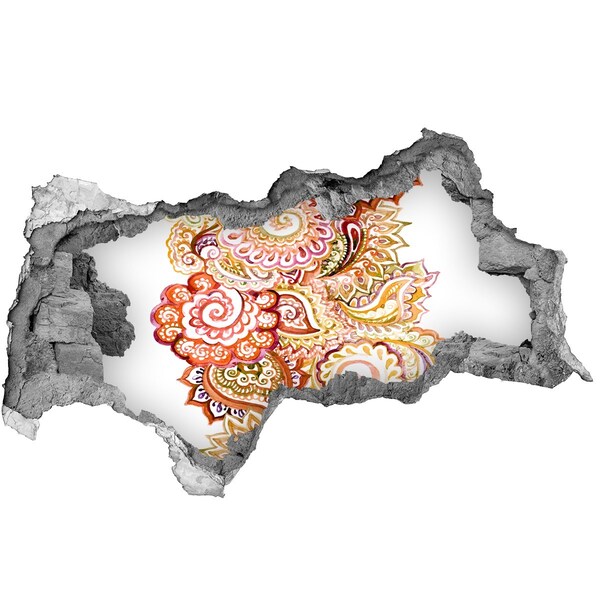 Fototapet 3D gaură în perete Modele colorate pe un fundal de beton