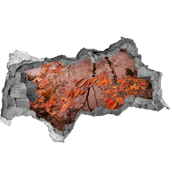 Autocolant un zid spart cu priveliște Suprafața apei de toamnă