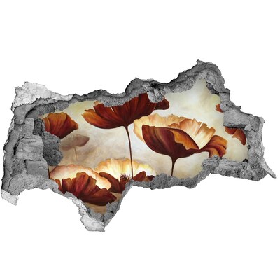 Fototapet un zid spart cu priveliște Un vis floral într-un perete distrus