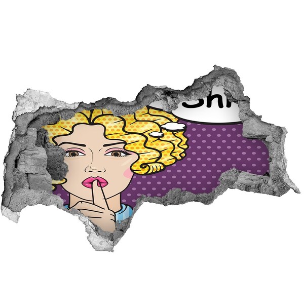 Autocolant gaură 3D O femeie cu un zâmbet misterios