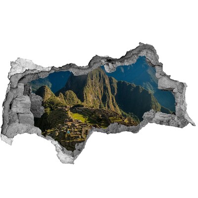 Autocolant gaură 3D Monumente incașe din Machu Picchu
