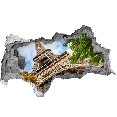 Autocolant un zid spart cu priveliște Turnul Eiffel din Paris