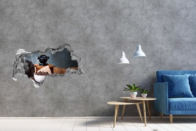 Autocolant 3D gaura cu priveliște Cafea într-o cafenea de acasă