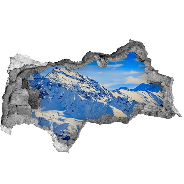 Autocolant gaură 3D Peisaj montan de iarnă