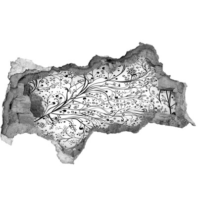 Autocolant autoadeziv gaură Model floral pe perete