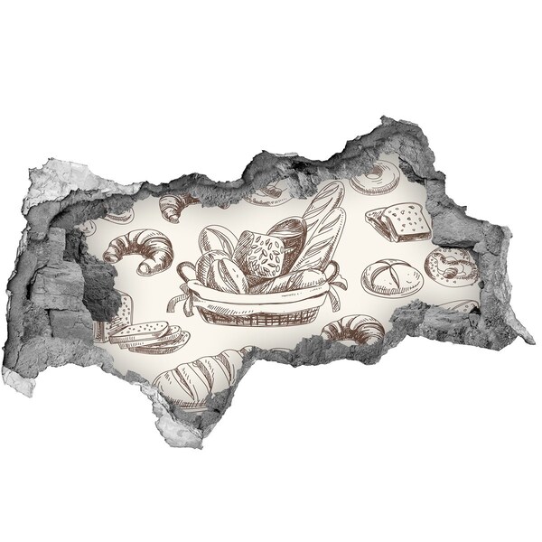 Autocolant un zid spart cu priveliște Coș cu pâine