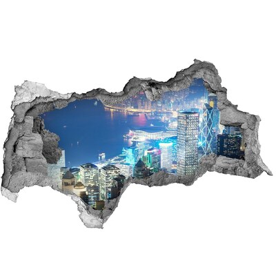 Autocolant autoadeziv gaură Vedere a orașului noaptea