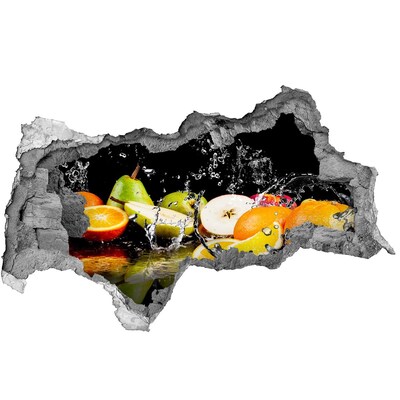 Fototapet un zid spart cu priveliște Un paradis fructat, cu o gaură în perete