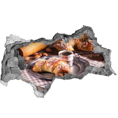 Autocolant autoadeziv gaură Croasante delicioase cu cafea