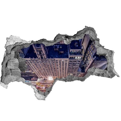 Autocolant 3D gaura cu priveliște Vedere de la înălțimea orașului noaptea