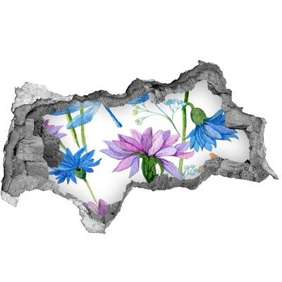 Fototapet 3D gaură în perete Mural floral cu gaură în perete