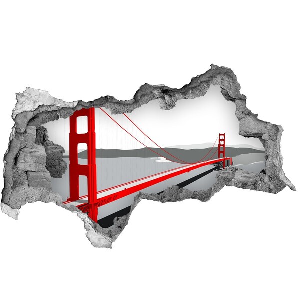 Autocolant 3D gaura cu priveliște Podul Golden Gate din California