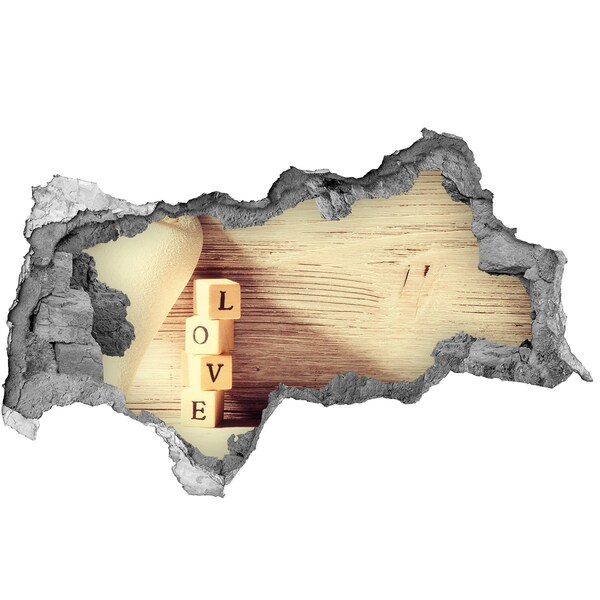 Autocolant un zid spart cu priveliște Dragoste într-un zid spart