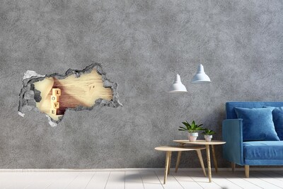 Autocolant un zid spart cu priveliște Dragoste într-un zid spart