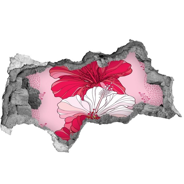 Autocolant un zid spart cu priveliște O explozie florală de culoare