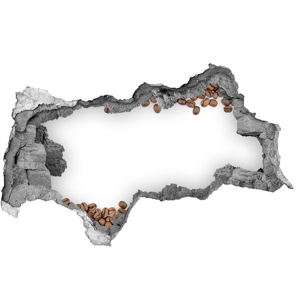 Autocolant autoadeziv gaură Perete de boabe de cafea spart