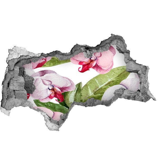 Fototapet 3D gaură în perete Un paradis al florilor în spatele zidurilor