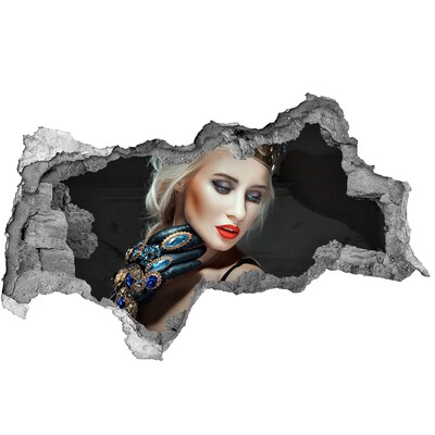 Autocolant 3D gaura cu priveliște Prințesa în ruine