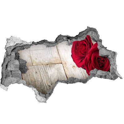 Autocolant 3D gaura cu priveliște Trandafiri în beton