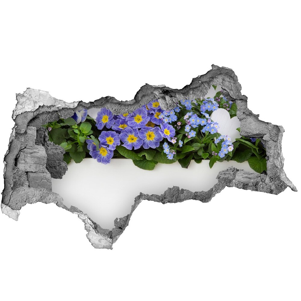 Autocolant autoadeziv gaură flori albastre