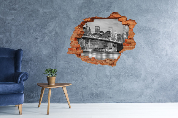 Autocolant un zid spart cu priveliște Manhattan New York City