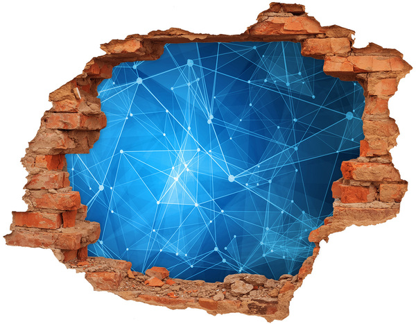 Autocolant gaură 3D Spațiul digital din spatele peretelui