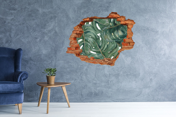 Autocolant de perete gaură 3D Monstera